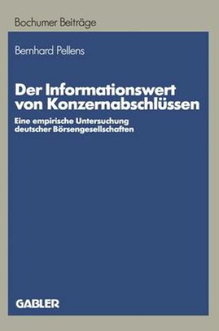 Cover of Der Informationswert von Konzernabschlüssen