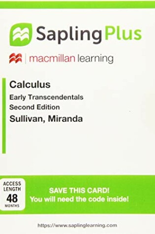 Cover of Saplingplus for Calculus (Multi Term Access)