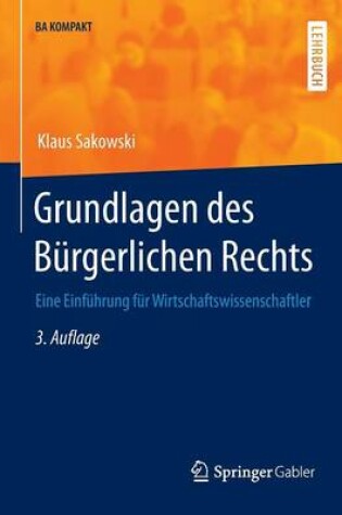 Cover of Grundlagen Des Burgerlichen Rechts