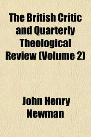 Cover of The British Critic and Quarterly Theological Review Volume 2