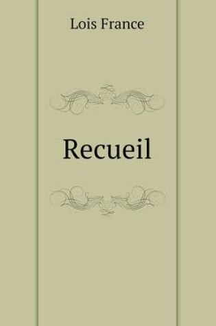 Cover of Recueil