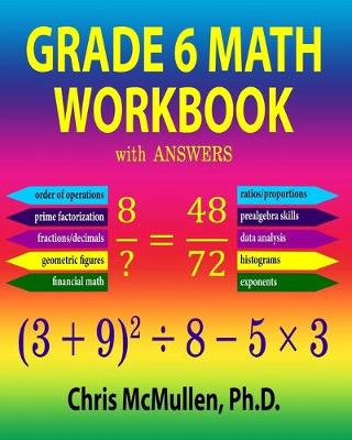 Book cover for Grade 6 Math Workbook with Answers