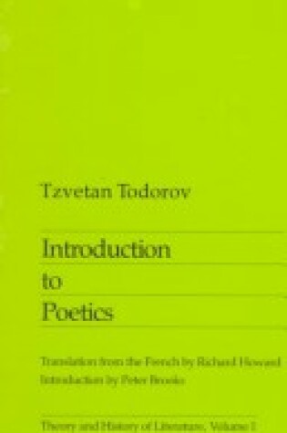 Cover of Introduction to Poetics