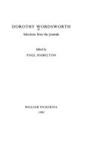 Cover of Selections from the Journals of Dorothy Wordsworth