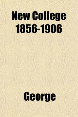 Book cover for New College 1856-1906