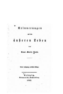 Book cover for Erinnerungen aus Dem AEusseren Leben