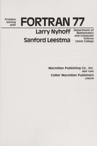 Cover of Problem Solving with Fortran 77