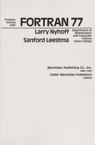 Book cover for Problem Solving with Fortran 77