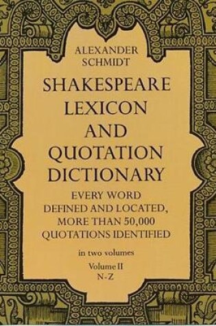 Cover of Shakespeare Lexicon and Quotation Dictionary, Vol. 2