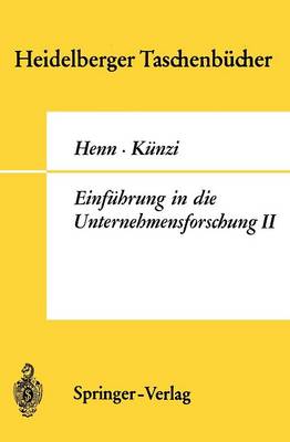 Book cover for Einführung in die Unternehmensforschung II