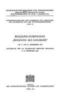 Book cover for Bolzano-Symposion - Bolzano ALS Logiker