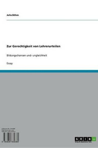 Cover of Zur Gerechtigkeit Von Lehrerurteilen