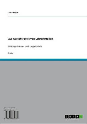 Book cover for Zur Gerechtigkeit Von Lehrerurteilen