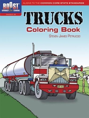 Book cover for Boost Trucks Coloring Book