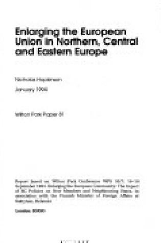 Cover of Enlarging the European Union in Northern, Central and Eastern Europe