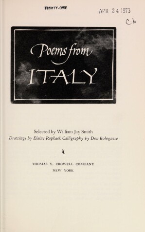 Cover of Poems from Italy