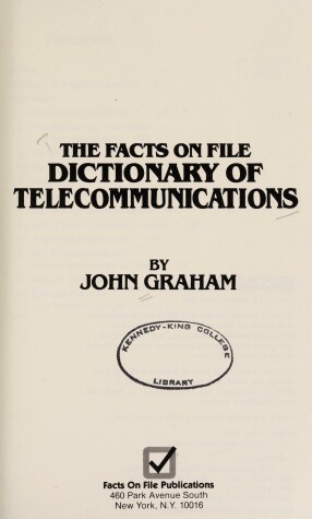 Book cover for Facts on File Dictionary of Telecommunications