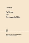 Book cover for Einführung in die Betriebswirtschaftslehre