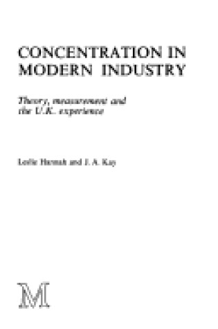 Cover of Concentration in Modern Industry