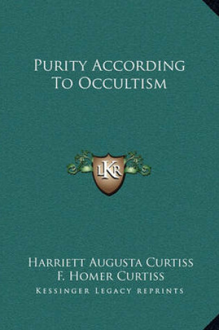 Cover of Purity According to Occultism