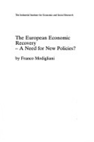 Cover of European Economic Recovery