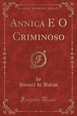 Book cover for Annica E O Criminoso, Vol. 2 (Classic Reprint)