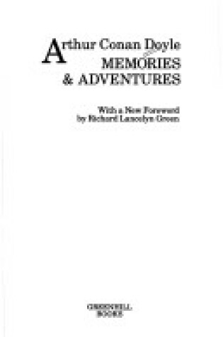 Cover of Memories and Adventures