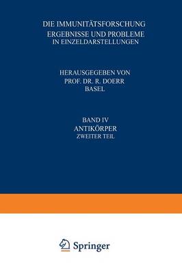 Cover of Die Immunitatsforschung Ergebnisse Und Probleme in Einzeldarstellungen