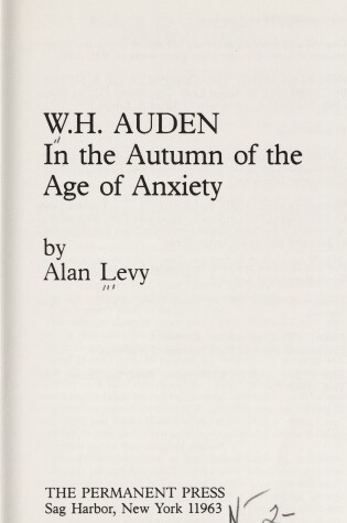 Cover of W.H.Auden