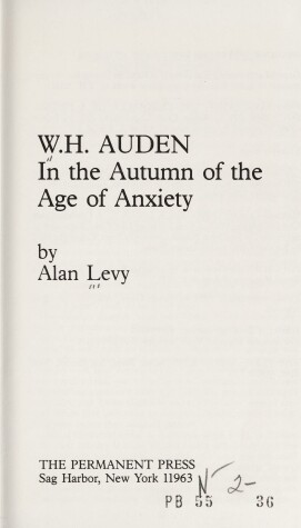 Book cover for W.H.Auden