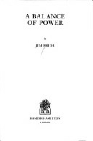 Cover of A Balance of Power