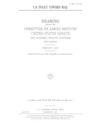 Cover of U.S. policy toward Iraq