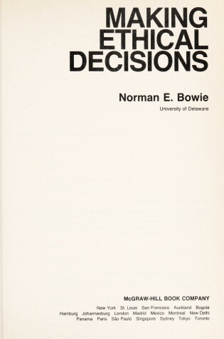 Cover of Making Ethical Decisions -Wb/15