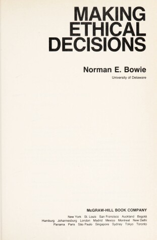 Book cover for Making Ethical Decisions -Wb/15