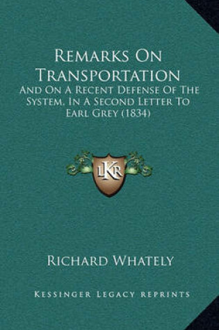 Cover of Remarks on Transportation