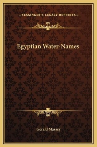 Cover of Egyptian Water-Names