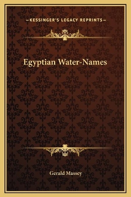 Book cover for Egyptian Water-Names