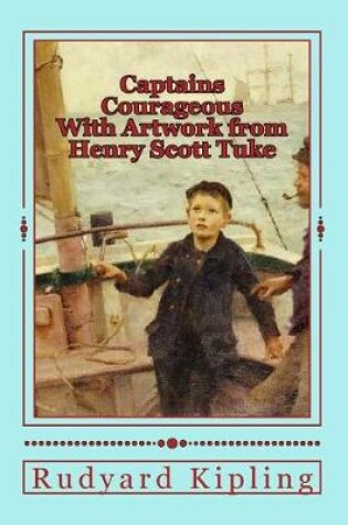 Cover of Captains Courageous with Artwork from Henry Scott Tuke