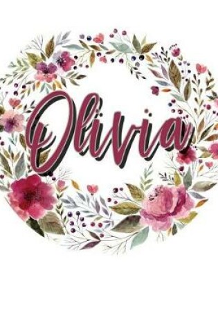 Cover of Olivia Floral Wreath Personalized Notebook