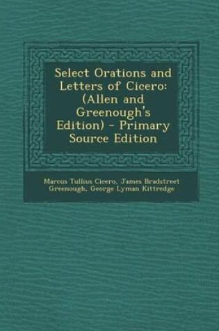 Cover of Select Orations and Letters of Cicero