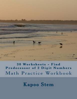 Book cover for 30 Worksheets - Find Predecessor of 2 Digit Numbers