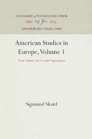 Cover of American Studies in Europe, Volume 1