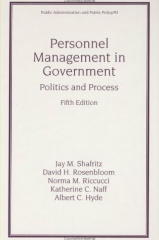 Cover of Personnel Management in Government