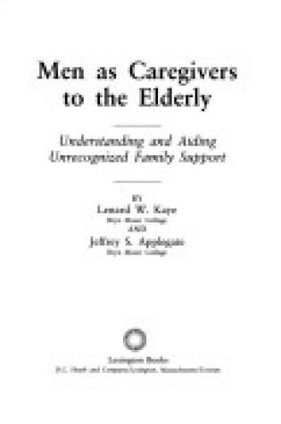 Cover of Men as Caregivers of the Elderly