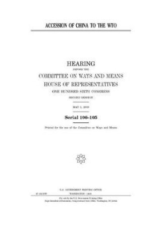 Cover of Accession of China to the WTO