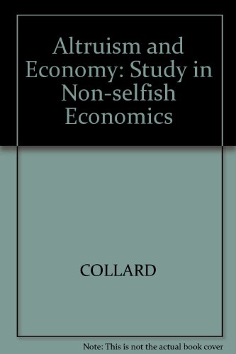 Book cover for Altruism and Economy