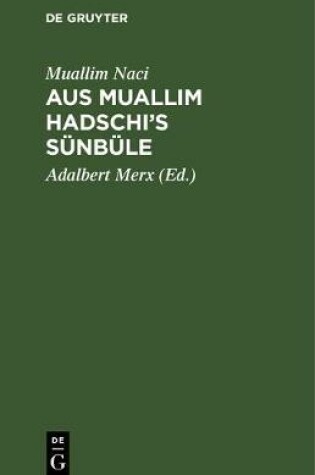 Cover of Aus Muallim Hadschi's Sunbule