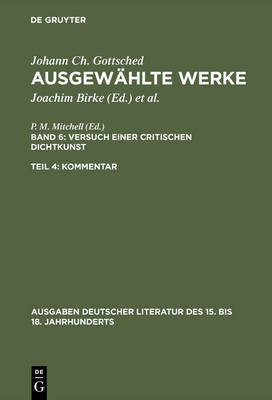 Book cover for Ausgewahlte Werke, Bd 6/Tl 4, Kommentar