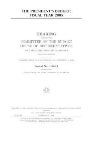 Cover of The president's budget