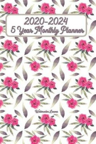 Cover of 2020-2024 Watercolor Leaves 5 Year Monthly Planner 6x9